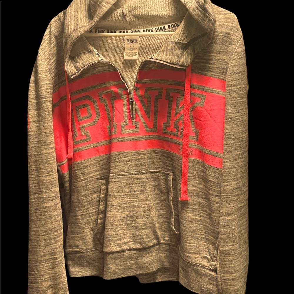 PINK 3/4 Zip Pull over Sweatshirt